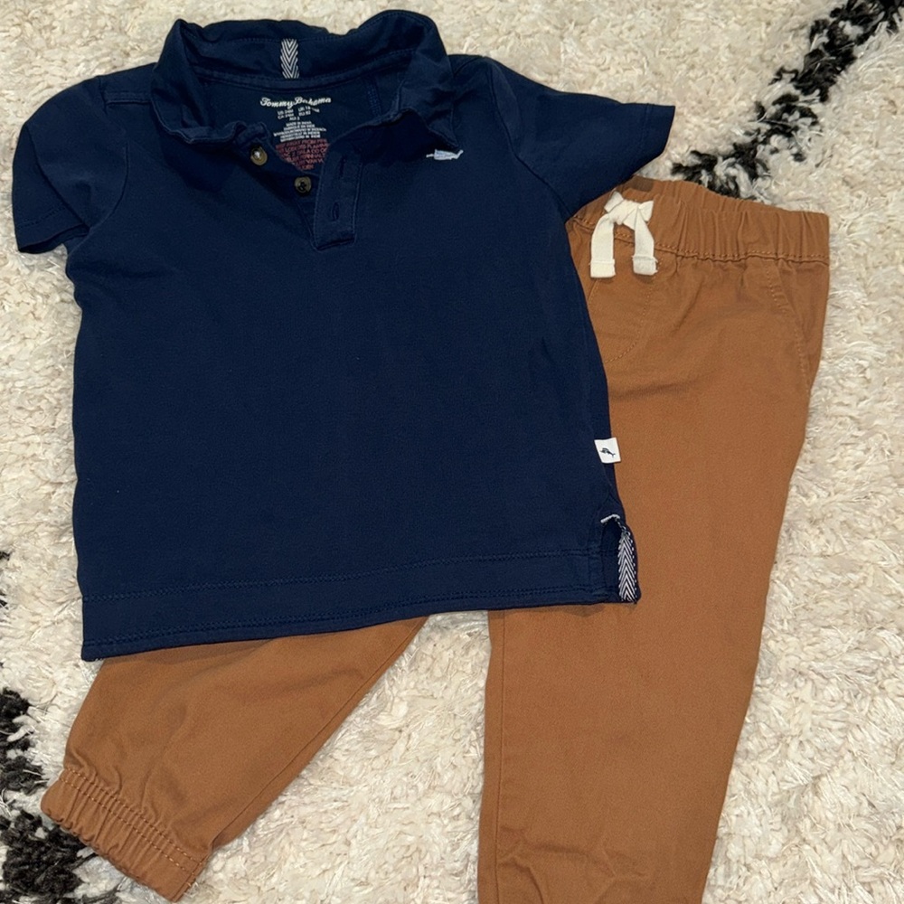 Tommy bahama 2T polo shirt and carters 24 month pants